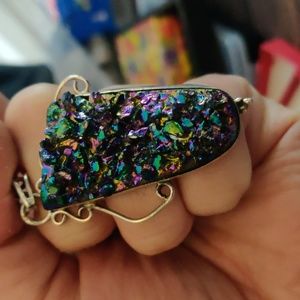 CHUNKY chrome silver pendant